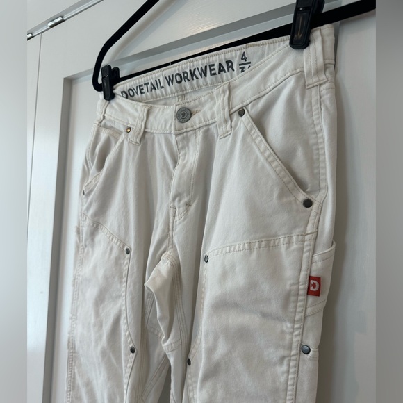DOVETAIL women’s Anna Task Pant 4, 34” inseam white work pants - Picture 6 of 9